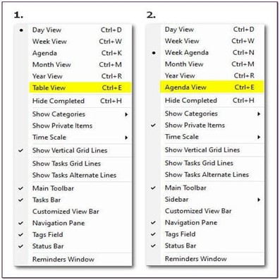 Table View for the Calendar