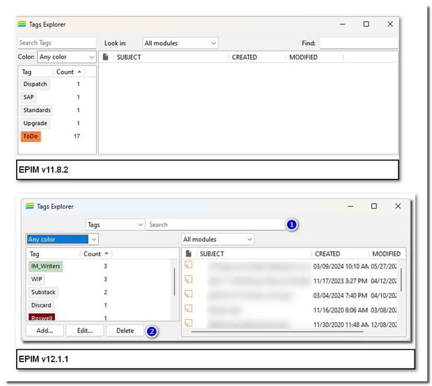 The redesigned Tags Explorer